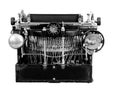 Vintage manual typewriter from the back Royalty Free Stock Photo