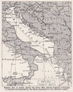 Vintage map of the Adriatic Sea