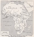 Vintage map of Africa (Native Races)