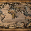 652 Vintage Map: A vintage and aged background featuring a vintage map in warm and distressed tones that evoke a sense of nostal