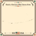 Vintage map of Aleutians West Census Area in Alaska, USA.