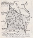 Vintage map of Arras Battle 1918