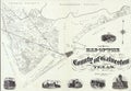 Vintage map of Galveston County of the state of Texas Royalty Free Stock Photo