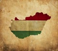 Vintage map of Hungary on grunge paper Royalty Free Stock Photo
