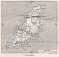 Vintage map of the Isle of Man 1900s