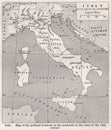 Vintage map of Italy - At the end of the 15th century 1900s.