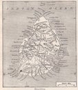 Vintage map of Mauritius 1900s