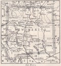 Vintage map of New Mexico 1900s