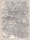 Vintage map of New York and Environs 1900s