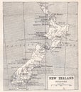 Vintage map of New Zealand Industries 1900s