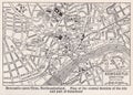 Vintage map of Newcastle-upon-Tyne 1930s. Royalty Free Stock Photo