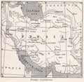 Vintage map of Persia - Industries 1900s