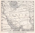 Vintage map of Persia - January and July Isotherms 1900s