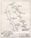 Vintage map / plan of Jutland, Battle Cruiser Engagement May 31, 1918.