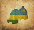 Vintage map of Rwanda on grunge paper Royalty Free Stock Photo