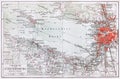 Vintage map of Saint Petersburg surroundings at th