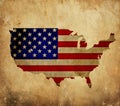Vintage map of United States of America on grunge paper Royalty Free Stock Photo