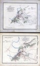 Vintage maps of a 1860s civil war - milford fitz lees division and