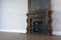 Vintage Marble Fireplace In Classic Room Interior With Hardwood