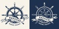 Vintage marine cruise monochrome emblem