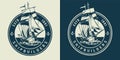 Vintage marine and sea emblem