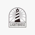 Vintage Shinning Lighthouse logo vector badge Royalty Free Stock Photo