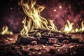 A Vintage Maroon Fire Background Nostalgic Textured and Dramatic Imagery for Your Desktop or Project Experience the Royalty Free Stock Photo