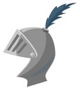 Mask of Knight, Crusader Helmet with Feathers