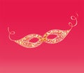 Vintage masque with floral golden pattern