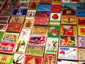 Vintage Match Boxes, hand drawn labels. Royalty Free Stock Photo