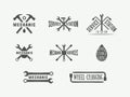 Vintage mechanic and car service logos, emblems, badges, labels, marks, prints and posters. Royalty Free Stock Photo