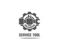 Vintage mechanic logo template Royalty Free Stock Photo