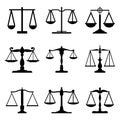 Vintage mechanical balance scales Fair Equal Judge icons Vector