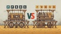 Vintage Mechanical Contraption Comparison with Engaging Design Elements Royalty Free Stock Photo