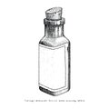 Vintage medicine bottle hand drawing vintage style