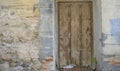 Vintage, medieval door Spanish city of Segovia. Old wooden entrance. ancient architecture