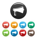 Vintage megaphone icons set color vector Royalty Free Stock Photo