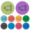 Vintage megaphone outline color darker flat icons Royalty Free Stock Photo