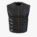 Vintage men`s leather waistcoat on a white. 3D illustration Royalty Free Stock Photo