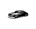 vintage mercury coupe. isolated on a white background seen from the side.