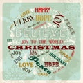 Vintage merry christmas concept circle Royalty Free Stock Photo