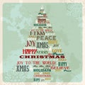 Vintage merry christmas concept tree Royalty Free Stock Photo