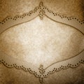 Vintage metal background illustration with layered punched metal lace design frame Royalty Free Stock Photo