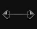 Vintage metal barbell icon