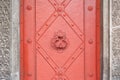 Vintage metal door in a cemetery, detail Royalty Free Stock Photo