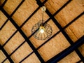 Vintage metal frame pendant lamp Royalty Free Stock Photo