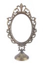 Vintage metal oval mirror Royalty Free Stock Photo