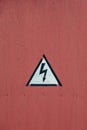 Vintage Metal Sign - Danger High Voltage on the door, A fragmen Royalty Free Stock Photo