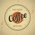 Vintage metal sign - fresh brewed coffee