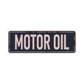 Vintage metal sign - Motor Oil - Vector EPS10. Grunge and rusty effects can be easily removed for a cleaner look. Royalty Free Stock Photo